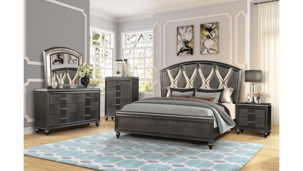 GINGER - Bedroom Complete Set - GUN METAL