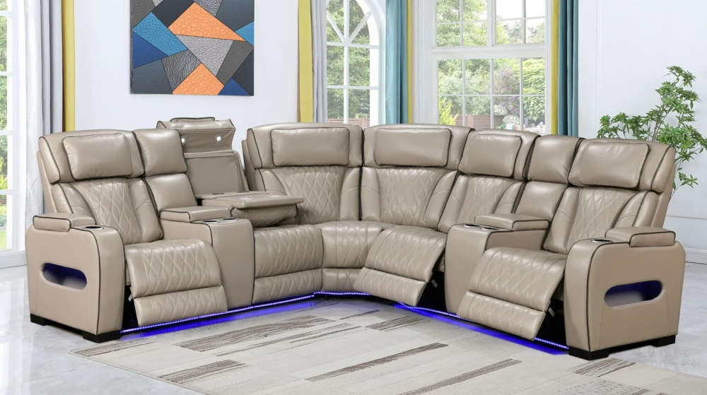 10152 -RECLINER SECTIONAL- BEIGE- COMING SOON