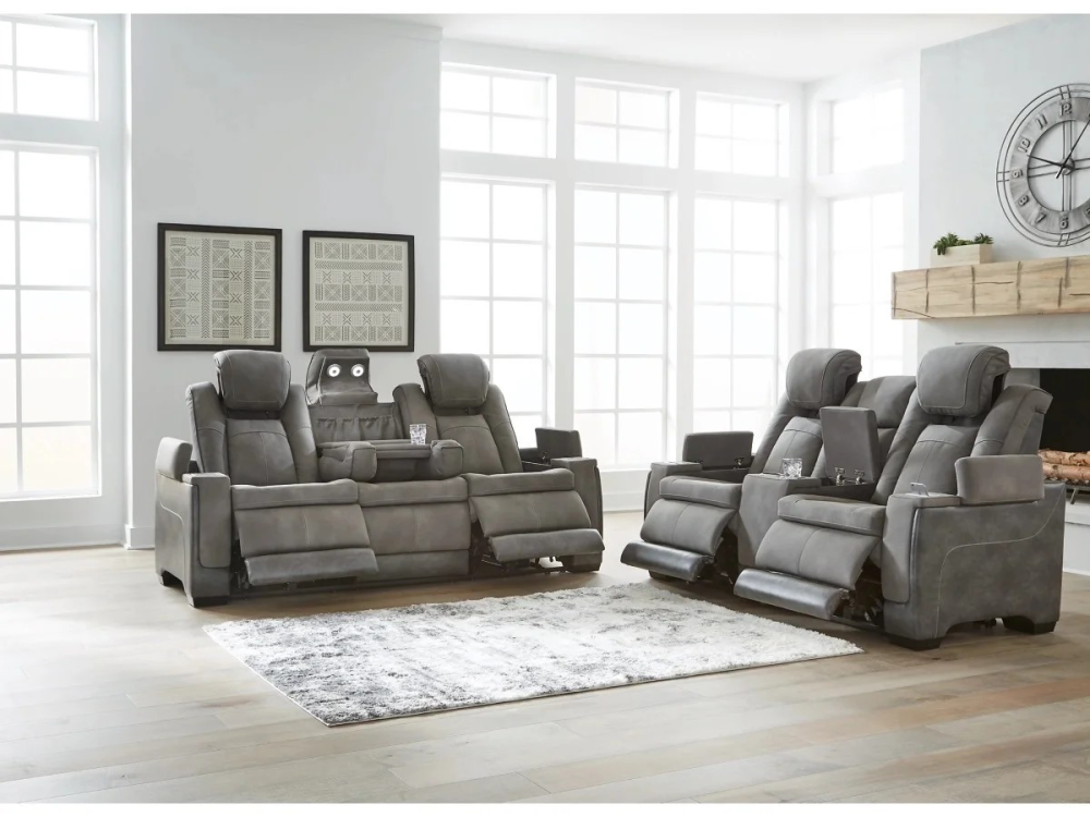 7800 – DUEL POWER RECLINER SET – GREY