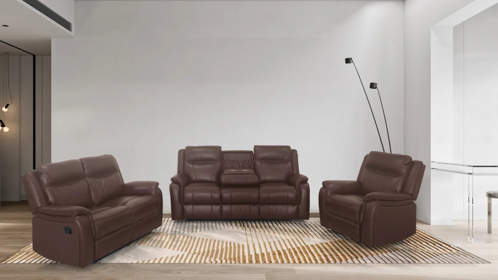 0523 – MANUAL RECLINER SET- GREY - Image 4