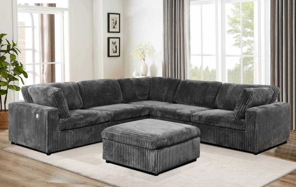 6536 – SECTIONAL SOFA – GREY