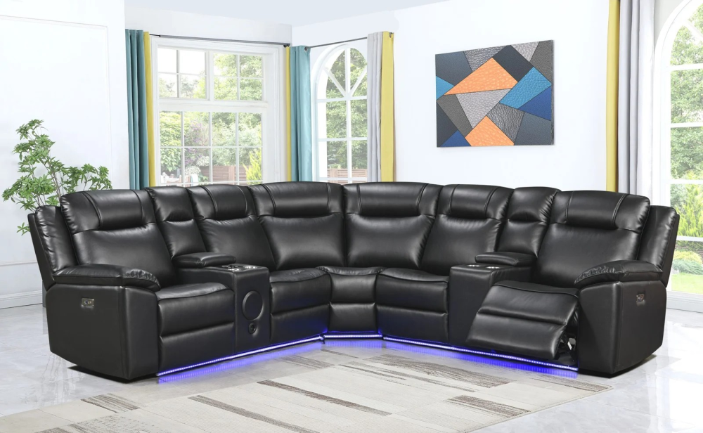 10153 -RECLINER-SECTIONAL-BLACK