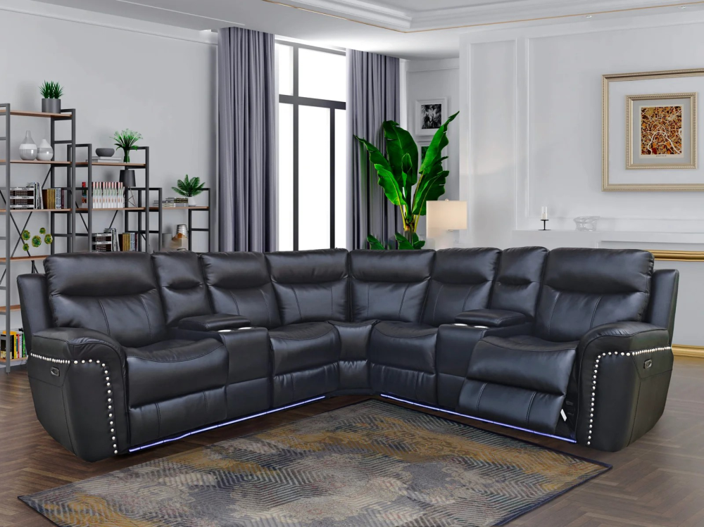 526 – POWER RECLINER SECTIONAL- BLACK