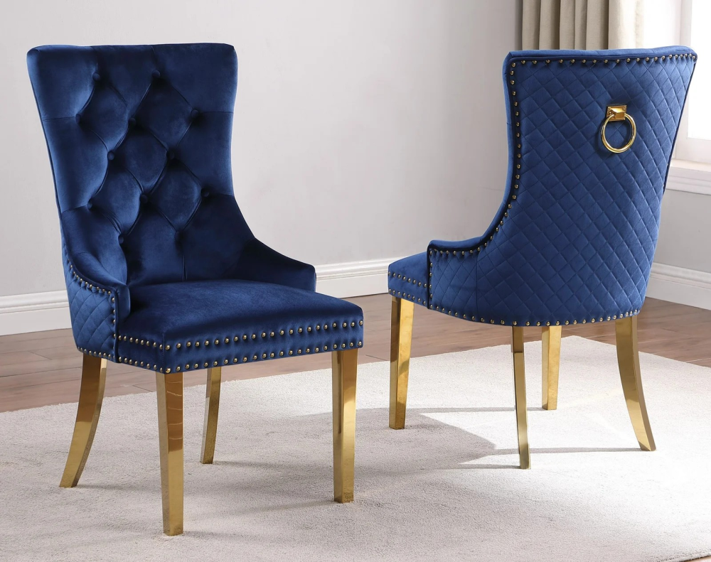 6248 – DINING CHAIR (BLUE-GOLD)