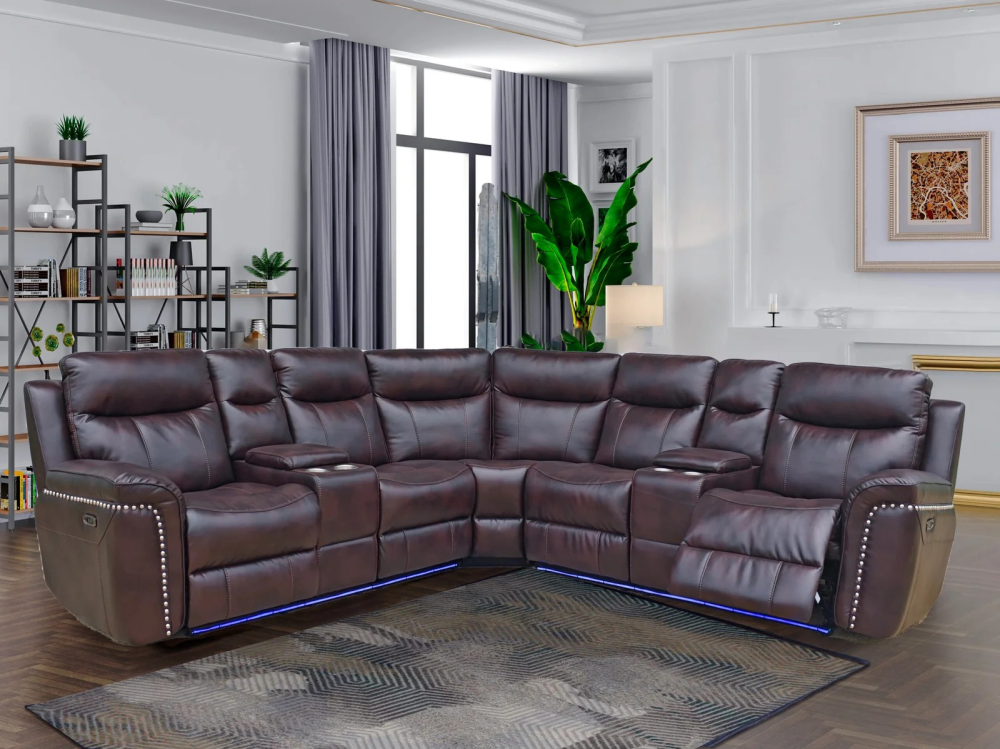 526 – POWER RECLINER SECTIONAL- BLACK - Image 3