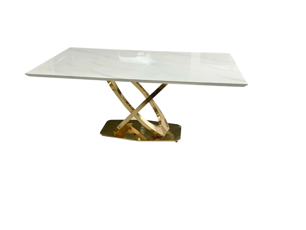 3303 – MARBLE DINING TABLE -GOLD