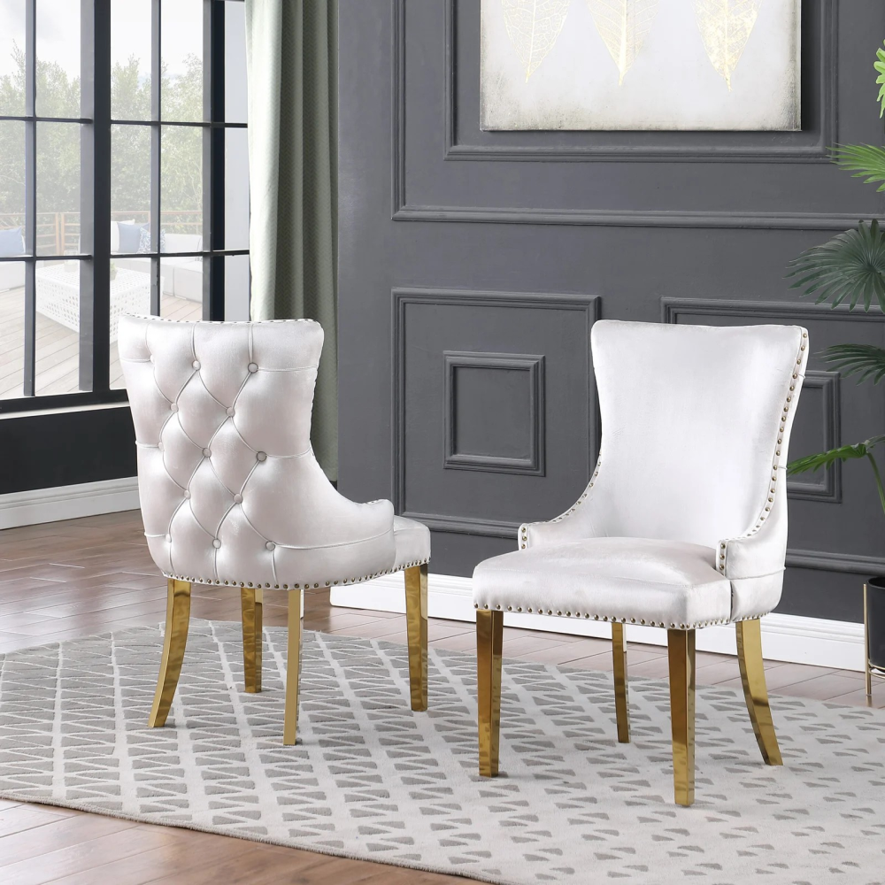 6247 – DINING CHAIR -BEIGE-GOLD