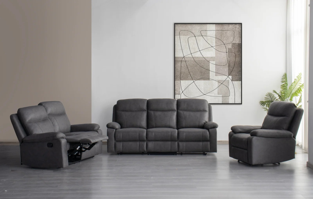 0523 – MANUAL RECLINER SET- GREY