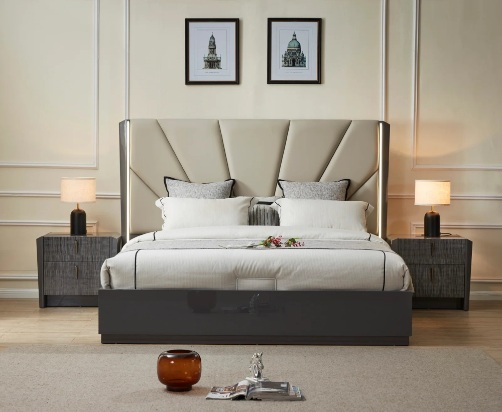 2402- BEDROOM SET (GREY) - Image 2