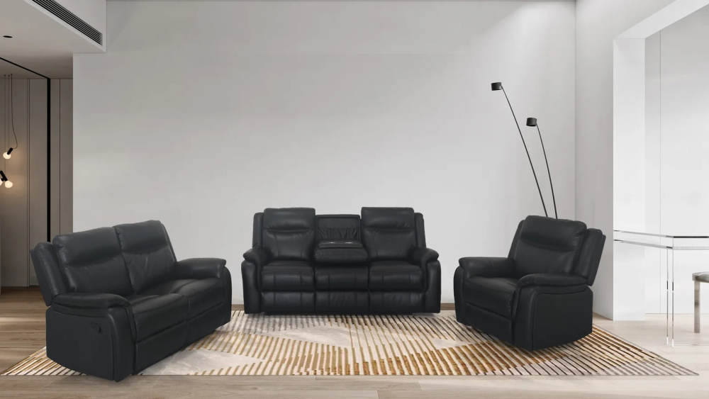 0523 – MANUAL RECLINER SET- GREY - Image 3