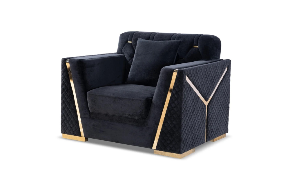 YF07 – STATIONARY SOFA SET BLACK - Image 7