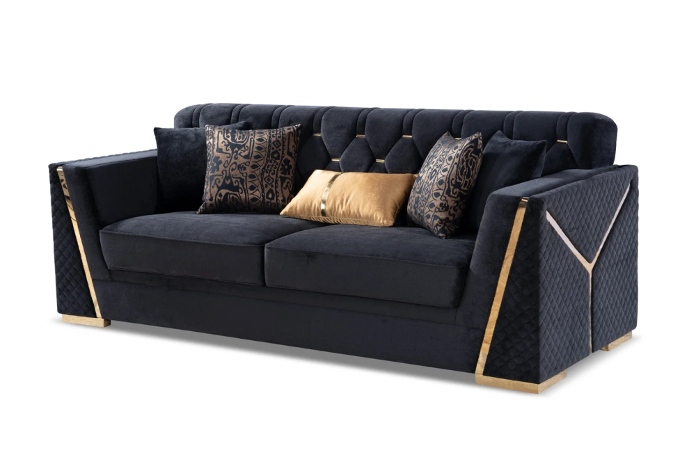 YF07 – STATIONARY SOFA SET BLACK - Image 4