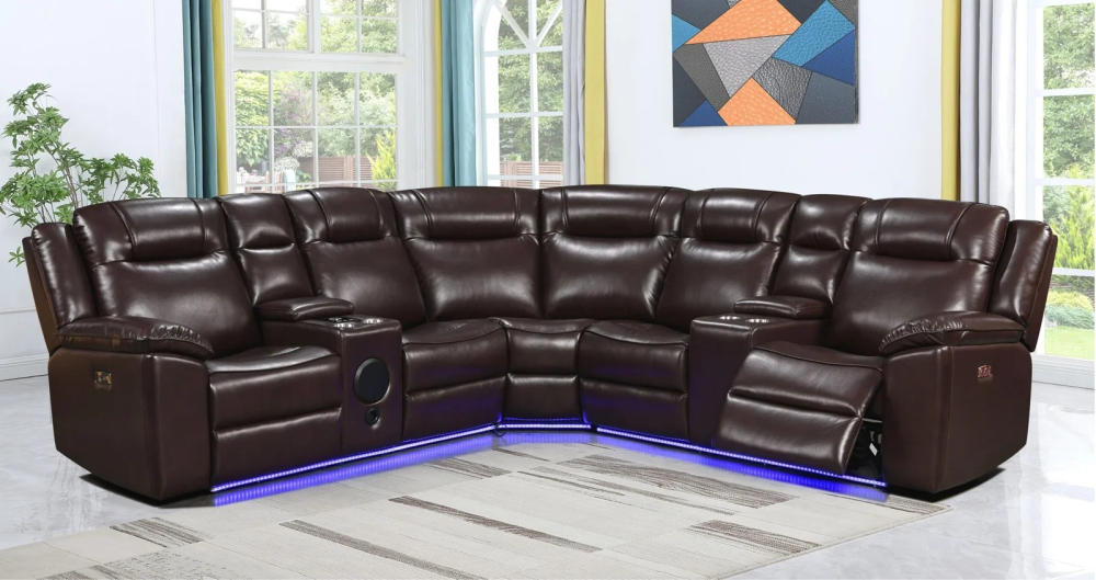 10153 RECLINER-SECTIONAL- BROWN