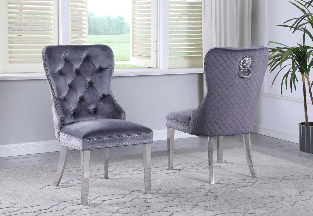 2550 DINING CHAIR- GREY-SILVER
