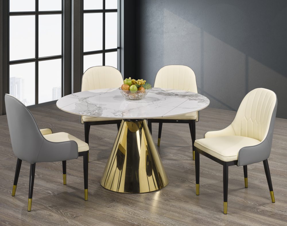 D1860-LOU-DINING TABLE-MARBLE-YELLOW CS