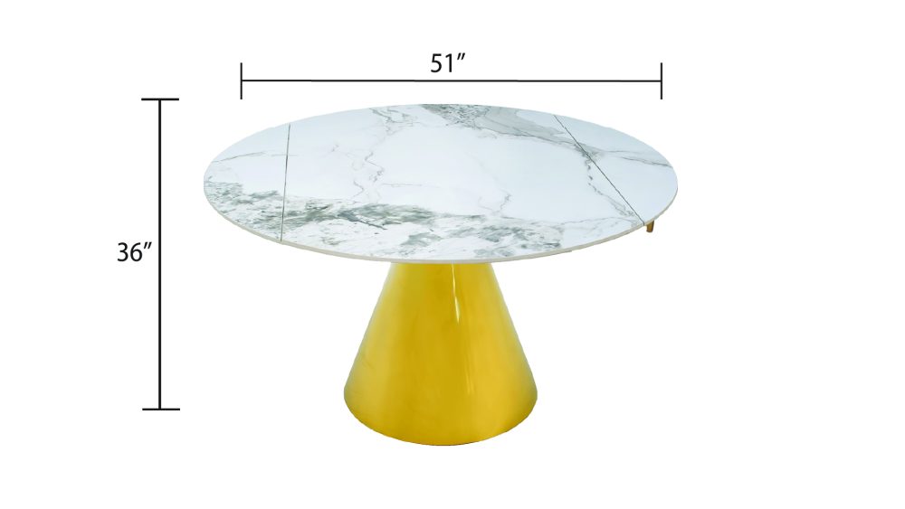 D1860-LOU-DINING TABLE-MARBLE-YELLOW CS - Image 4