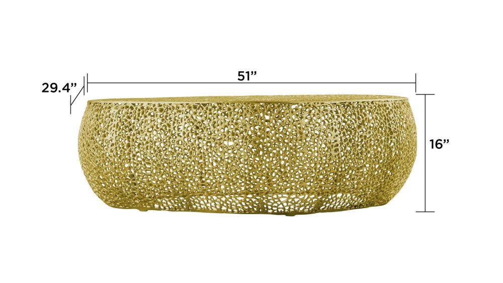 T3601-50-COFFEE TABLE OVAL-GOLD - Image 3