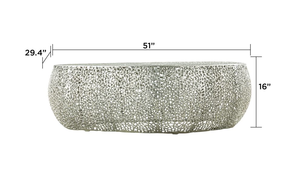 T3601-50-COFFEE TABLE OVAL-SILVER - Image 3