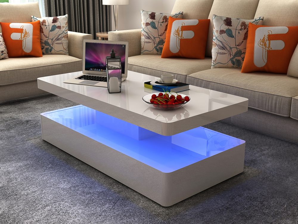 899-AURORA-COFFEE TABLE WITH LED -WHITE - Image 3