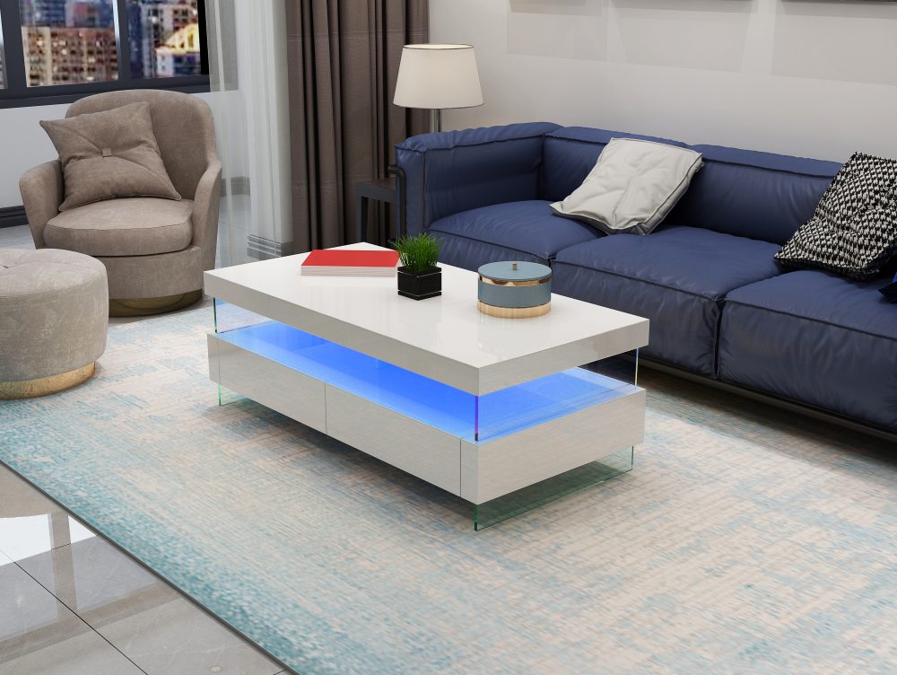 599-RIA-COFFEE TABLE WITH LED-WHITE - Image 3