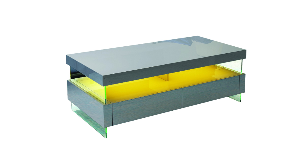 599-RIA-COFFEE TABLE WITH LED LIGHT-LIGHT GREY - Image 4